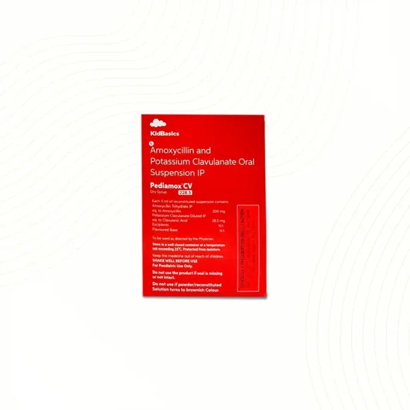 Pediamox CV 228.5 Dry Syrup 30ML Back 580x580